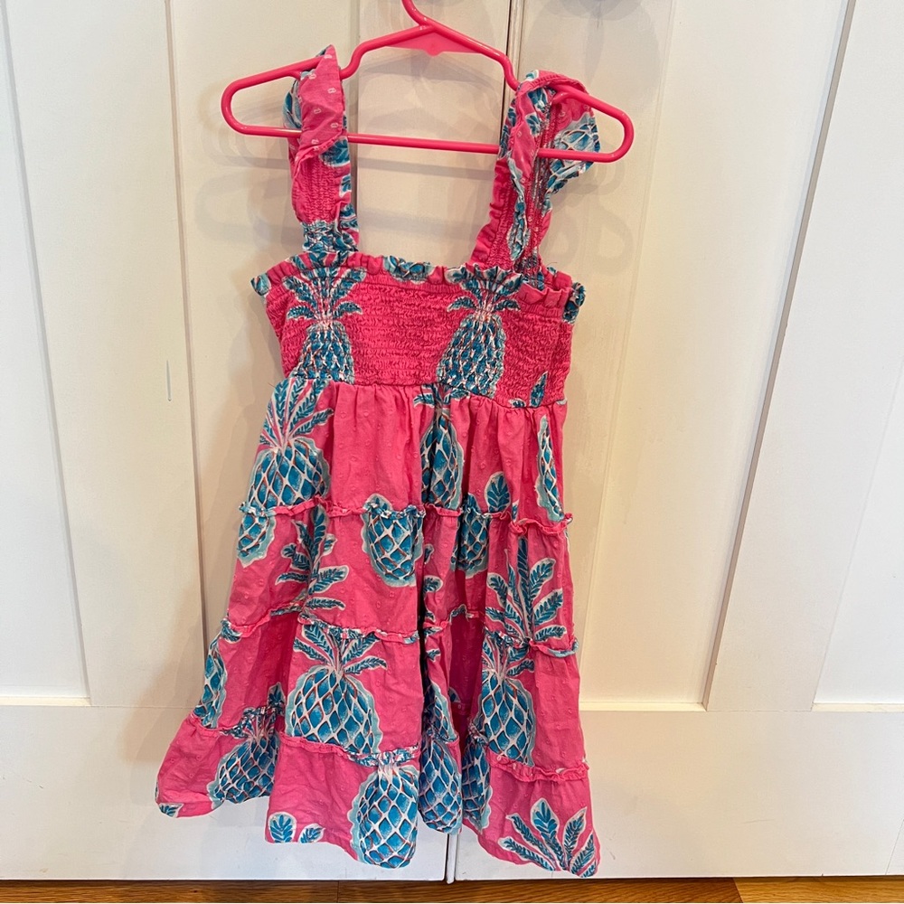 Pink/turquoise pineapple girls dress